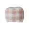 Hello Honey® 18" Blush & Cream Plaid Cotton Tufted Pouf